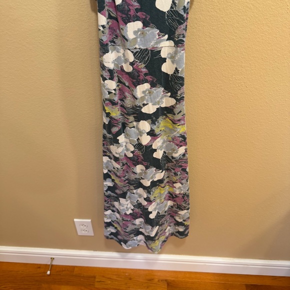 Pact Organic Cotton Blue Purple Printed Shelf Bra Maxi Dress Medium - Picture 7 of 12